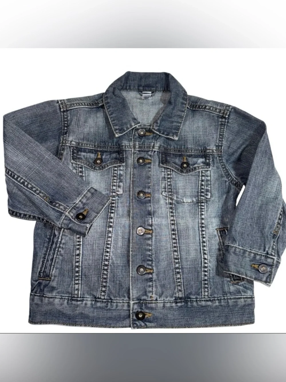 Baby Gap Kids Jean Jacket Trucker Blue Size 5 Years 2 Pocket 100% Cotton Faded